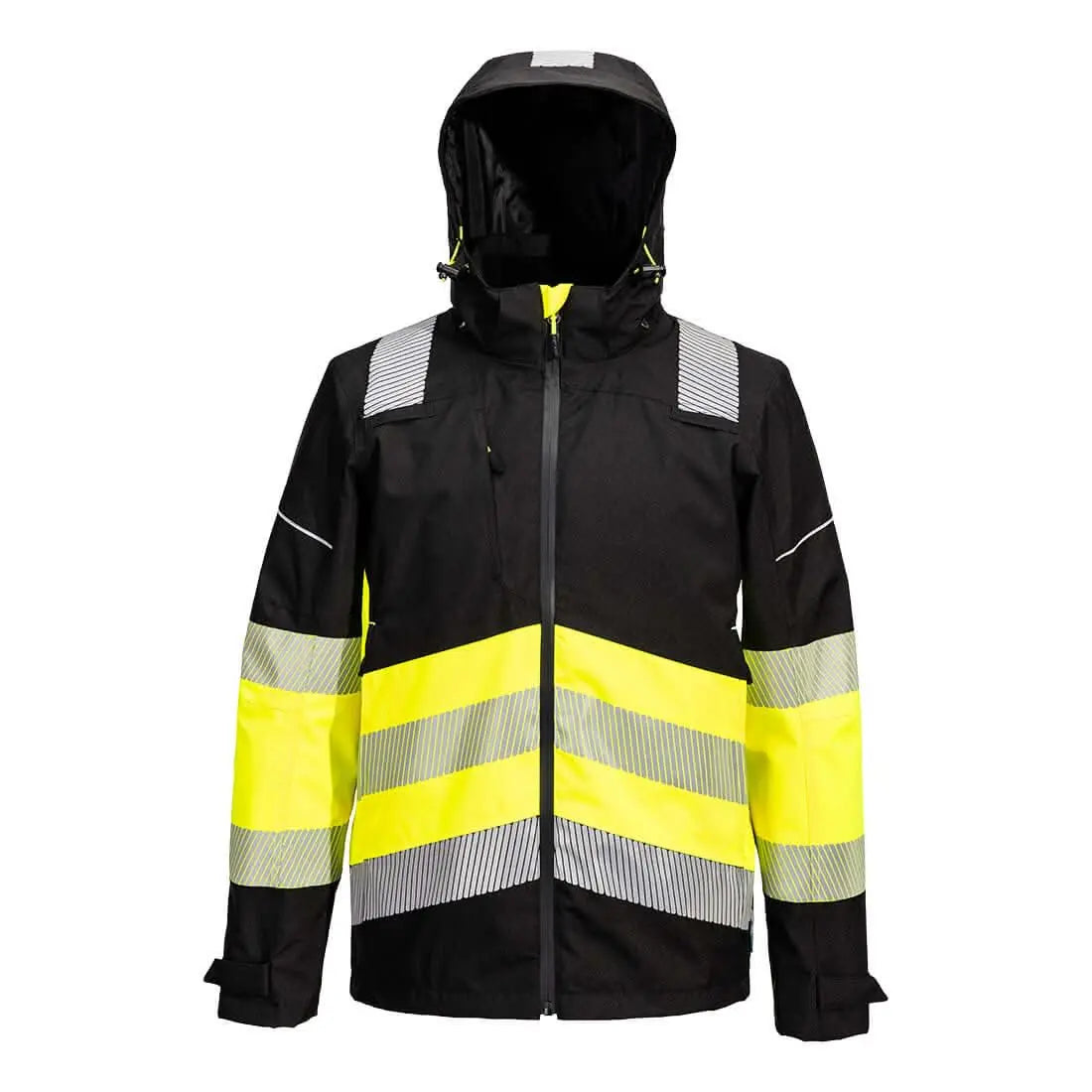 Pw3 Hi Vis Class 1 Extreme Rain Jacket Pw368 - Yellow Black - Customisable Rain Jackets