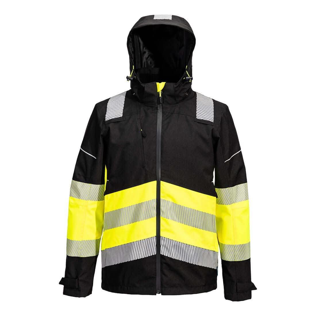 Portwest Pw3 Hi Vis Class 1 Extreme Rain Jacket PW368 - Yellow Black - Customisable Jackets