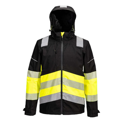 Portwest Pw3 Hi Vis Class 1 Extreme Rain Jacket PW368 - Yellow Black - Customisable Jackets