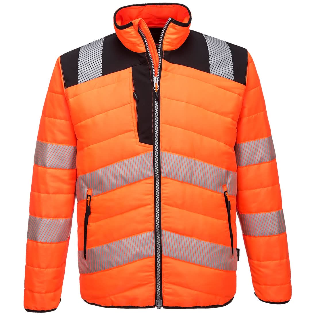 Portwest Pw3 Hi Vis Baffle Jacket PW371 - Orange Black - Customisable Jackets