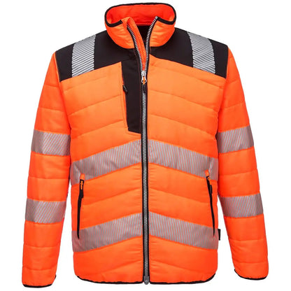Pw3 Hi Vis Baffle Jacket Pw371 - Orange Black - Customisable Baffle Jackets
