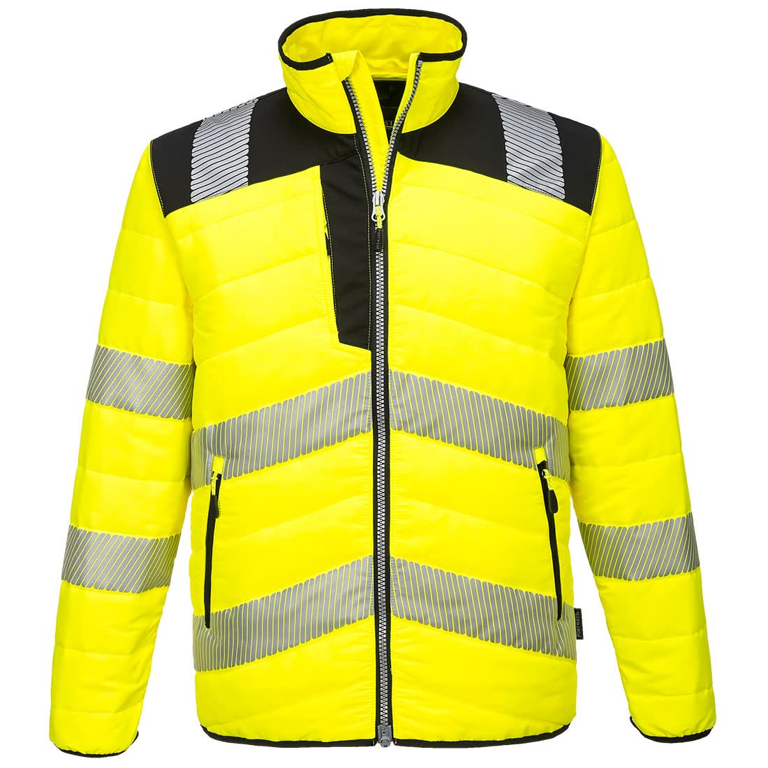 Portwest Pw3 Hi Vis Baffle Jacket PW371 - Yellow Black - Customisable Jackets