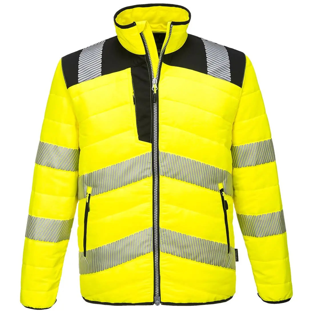 Pw3 Hi Vis Baffle Jacket Pw371 - Yellow Black - Customisable Baffle Jackets