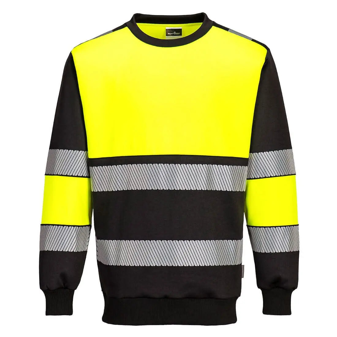 Pw3 Hi Vis Class 1 Sweatshirt Pw376 - Yellow Black - Customisable Sweatshirts
