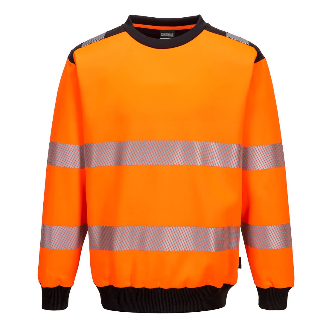 Portwest Pw3 Hi Vis Sweatshirt PW379 - Orange Black - Customisable Hi-Vis Sweatshirt