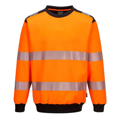 Pw3 Hi Vis Sweatshirt Pw379 - Orange Black - Customisable Sweatshirts