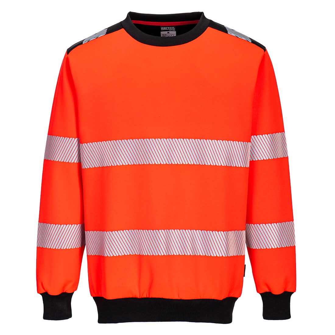 Portwest Pw3 Hi Vis Sweatshirt PW379 - Red Black - Customisable Hi-Vis Sweatshirt