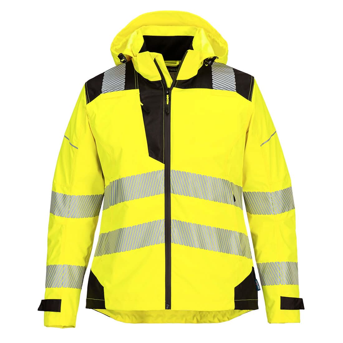 Portwest Pw3 Hi Vis WomenS Rain Jacket PW389 - Yellow Black - Customisable Jacket