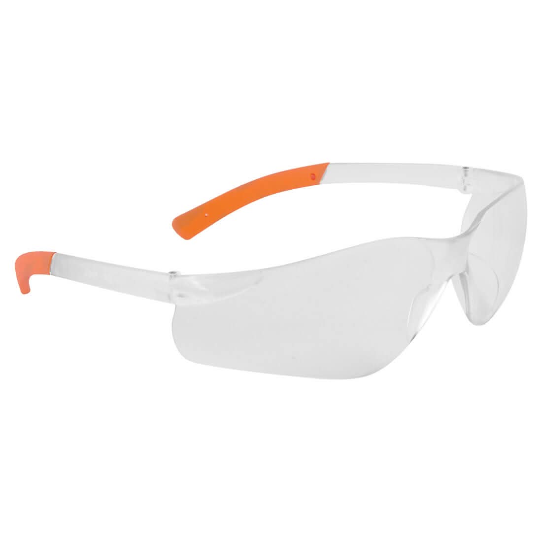 Portwest Pan View Safety Glasses PW38 - Clear Orange - Customisable PPE