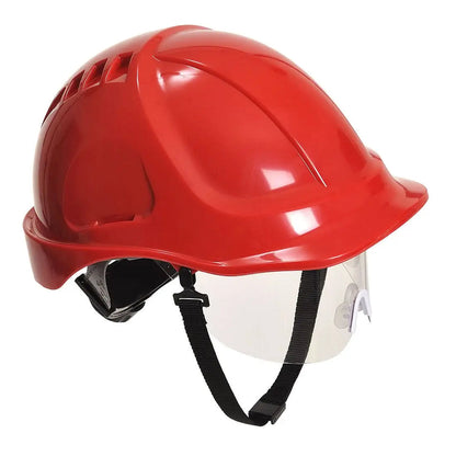 Endurance Plus Visor Helmet Pw54 - Red - Customisable Safety Helmet