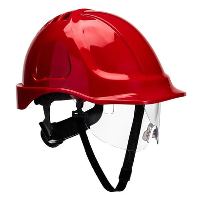 Endurance Visor Helmet Pw55 - Red - Customisable Safety Helmet