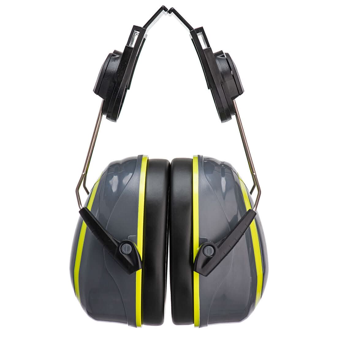 Portwest Hv Extreme Ear Defenders Medium Clip On PW76 - Grey Yellow - Customisable Ear Defence