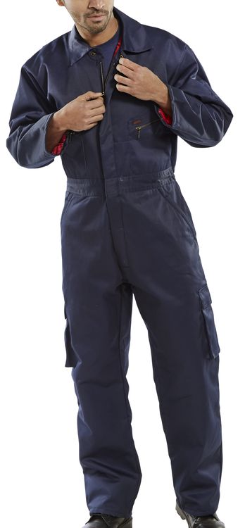 Beeswift Quilted Boilersuit - Navy Blue - Customisable Boilersuits