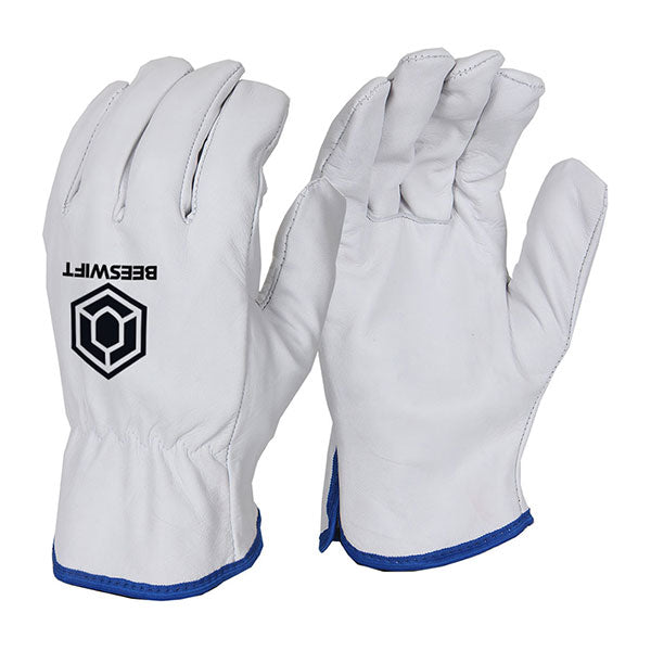 Beeswift Quality Lined Drivers Gloves - Grey - Customisable Leather
