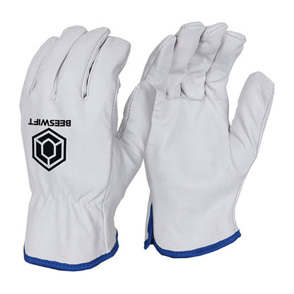 Beeswift Quality Lined Drivers Gloves - Grey - Customisable Leather