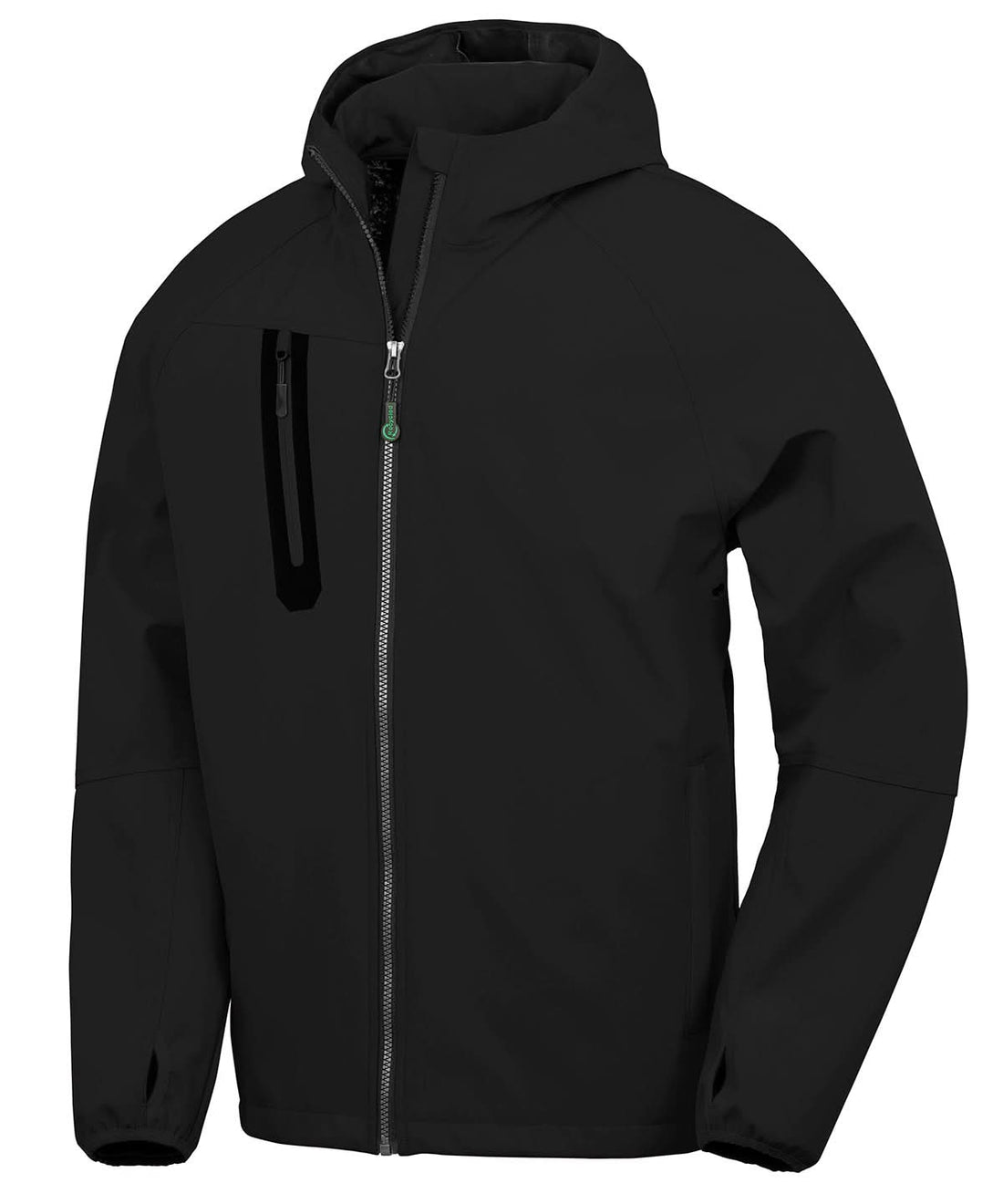 Result Genuine Recycled 3 layer recycled printable casual hooded softshell R909X - Black Black - Customisable Softshell Jacket