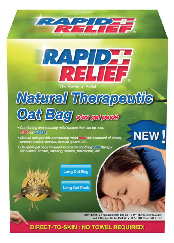 Rapidrelief Rapid Relief Natural Theraputic Oat Bag With Gel Pack (Long) - Blue LONG - Customisable Therapy