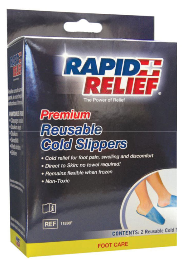Rapid Relief Rapid Relief Premium Reusable Hot/Cold Slippers &quot;X&quot; - Blue 12&quot; - Customisable Therapy