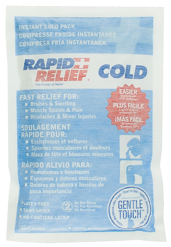 Rapid Relief Rapid Relief Instant Cold Pack Large &quot;X &quot; - White 9&quot; - Customisable Therapy