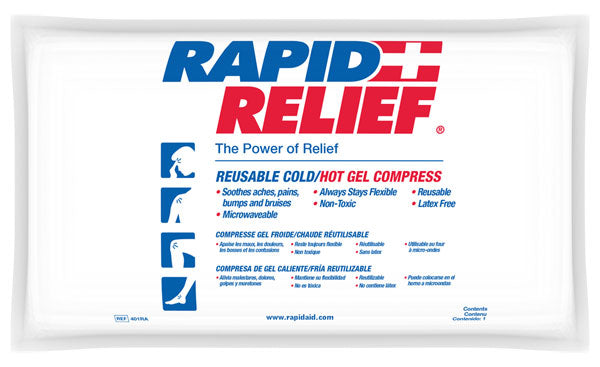 Rapid Relief Rapid Relief Deluxe Hot/Cold Gel Compress With Contour Gel &quot;X &quot; - White 11&quot; - Customisable Therapy