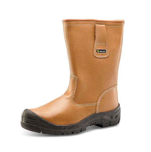 Beeswift Lined Rigger Boot With Scuff Cap - Tan - Customisable Rigger Boots