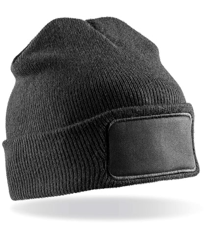 Result Genuine Recycled Recycled double knit printers beanie RC927 - Black One size - Customisable Beanies