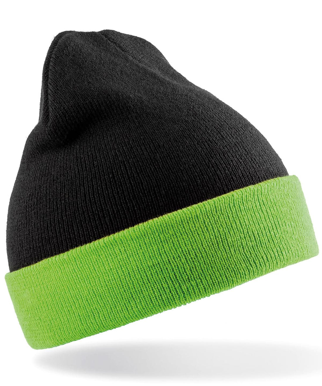 Result Genuine Recycled Recycled compass beanie RC930 - Black Lime One size - Customisable Beanies