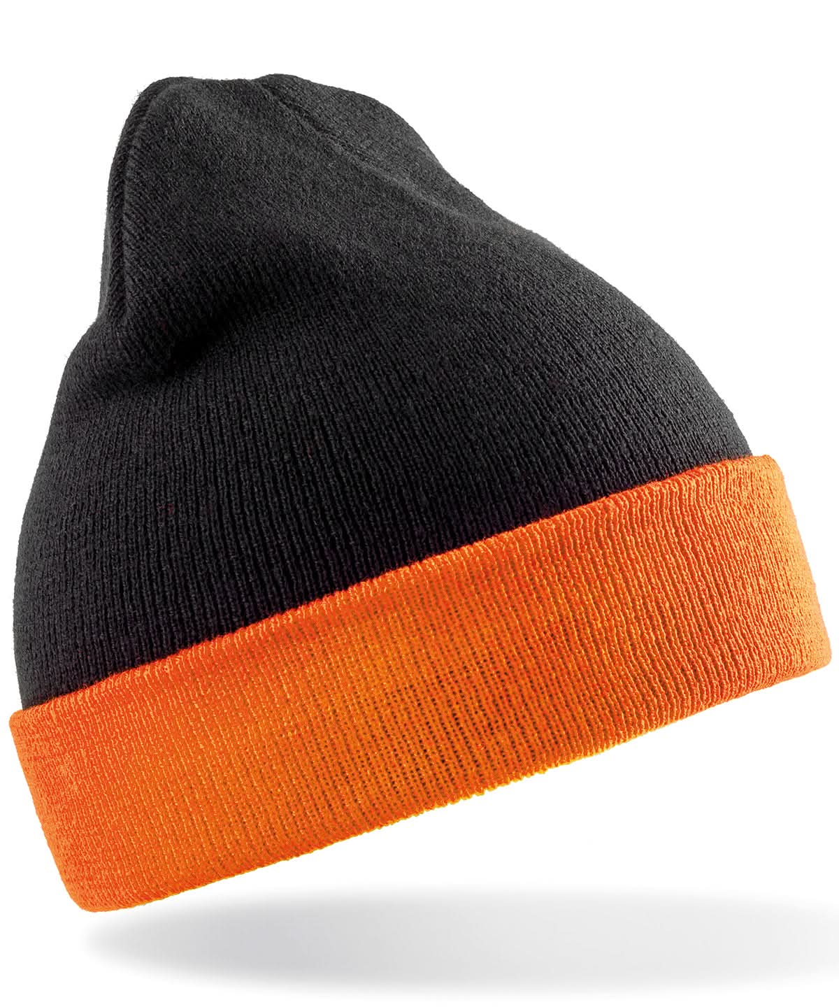 Result Genuine Recycled Recycled compass beanie RC930 - Black Orange One size - Customisable Beanies