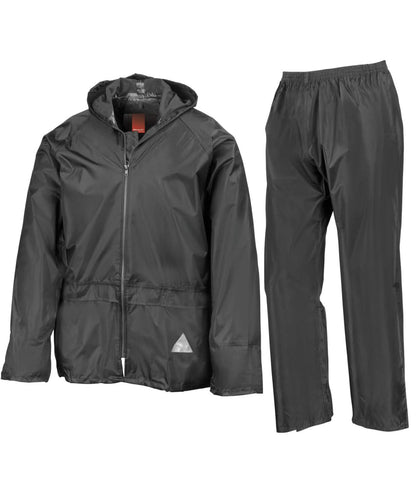 Result Waterproof jacket and trouser set RE95A - Black - Customisable Jackets