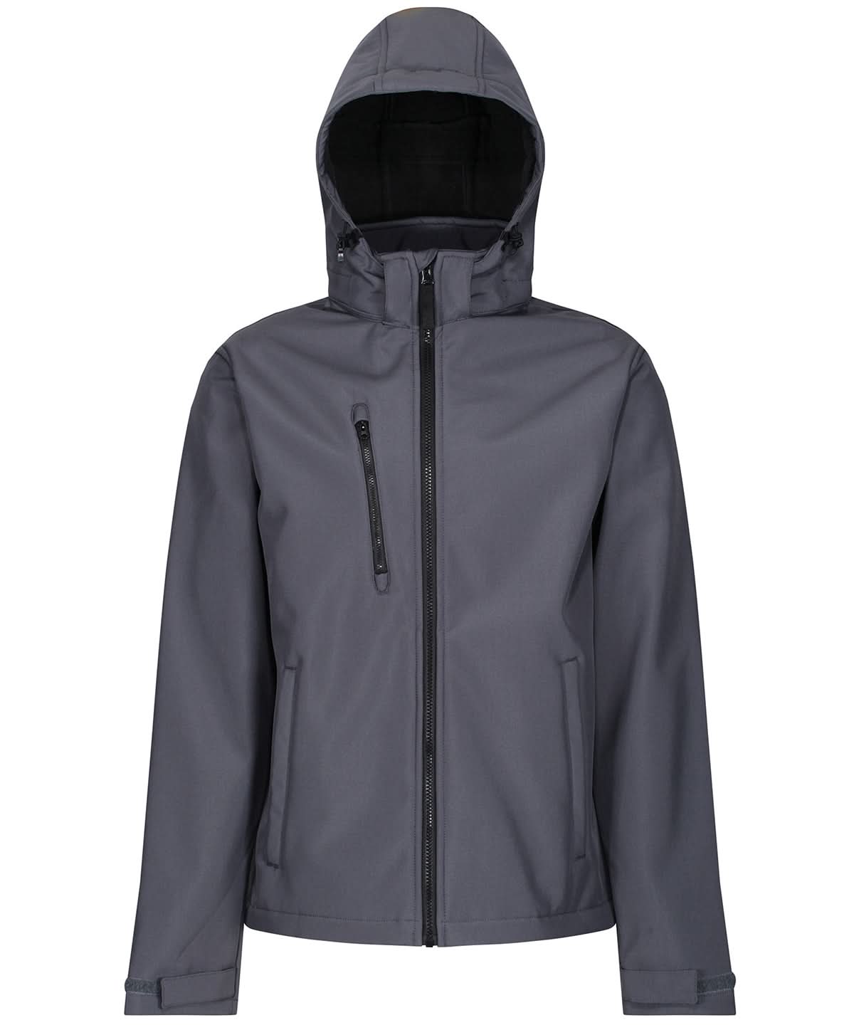 Regatta Professional Venturer 3 layer hooded softshell jacket RG152 - Seal Grey Black - Customisable Softshell Jacket