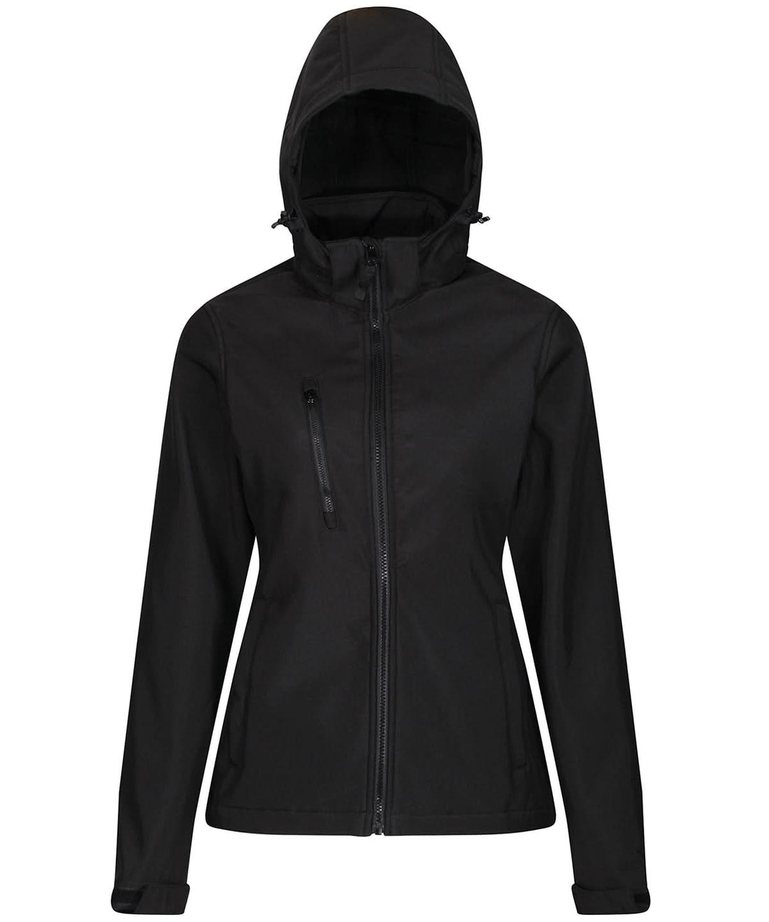 Regatta Professional Womens venturer 3 layer hooded softshell jacket RG153 - Black - Customisable Softshell Jacket