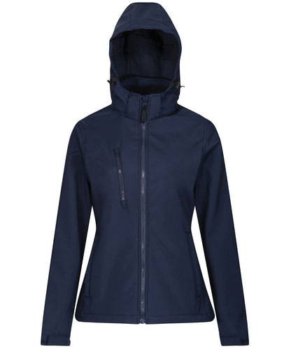 Regatta Professional Womens venturer 3 layer hooded softshell jacket RG153 - Navy - Customisable Softshell Jacket