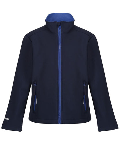 Regatta Junior Kids Ablaze softshell jacket RG332 - Navy New Royal - Customisable Softshell Jacket