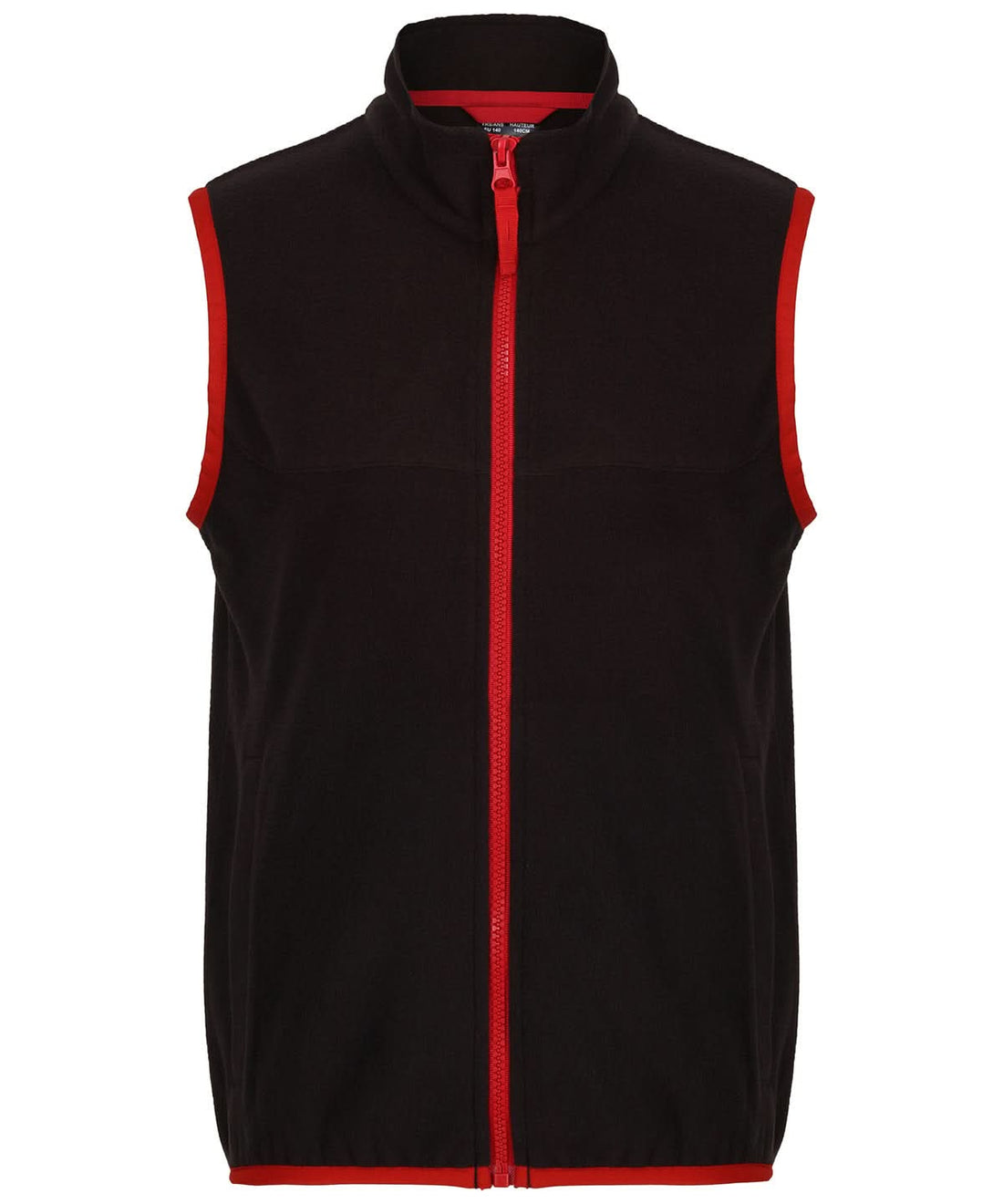 Regatta Junior Kids microfleece bodywarmer RG333 - Black Classic Red - Customisable Bodywarmer