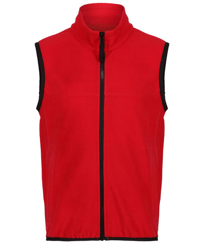 Regatta Junior Kids microfleece bodywarmer RG333 - Classic Red Black - Customisable Gilets &amp; Body Warmers