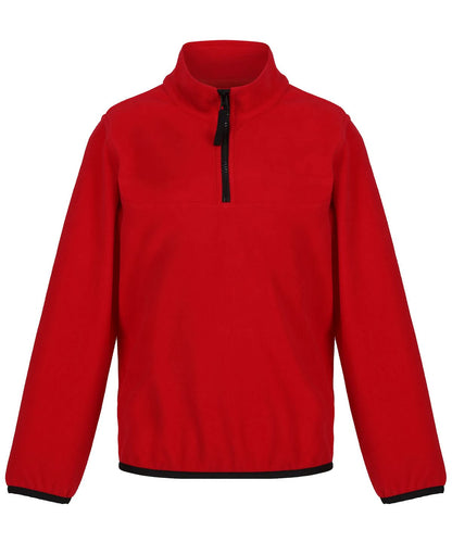 Regatta Junior Kids half zip microfleece RG334 - Classic Red Black - Customisable Fleece