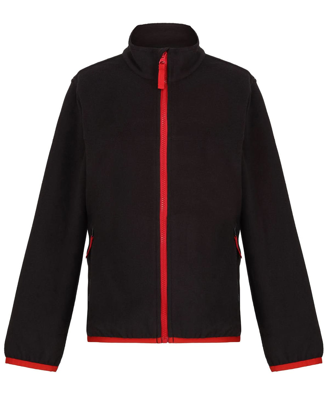 Regatta Junior Kids full zip microfleece RG335 - Black Classic Red - Customisable Fleece