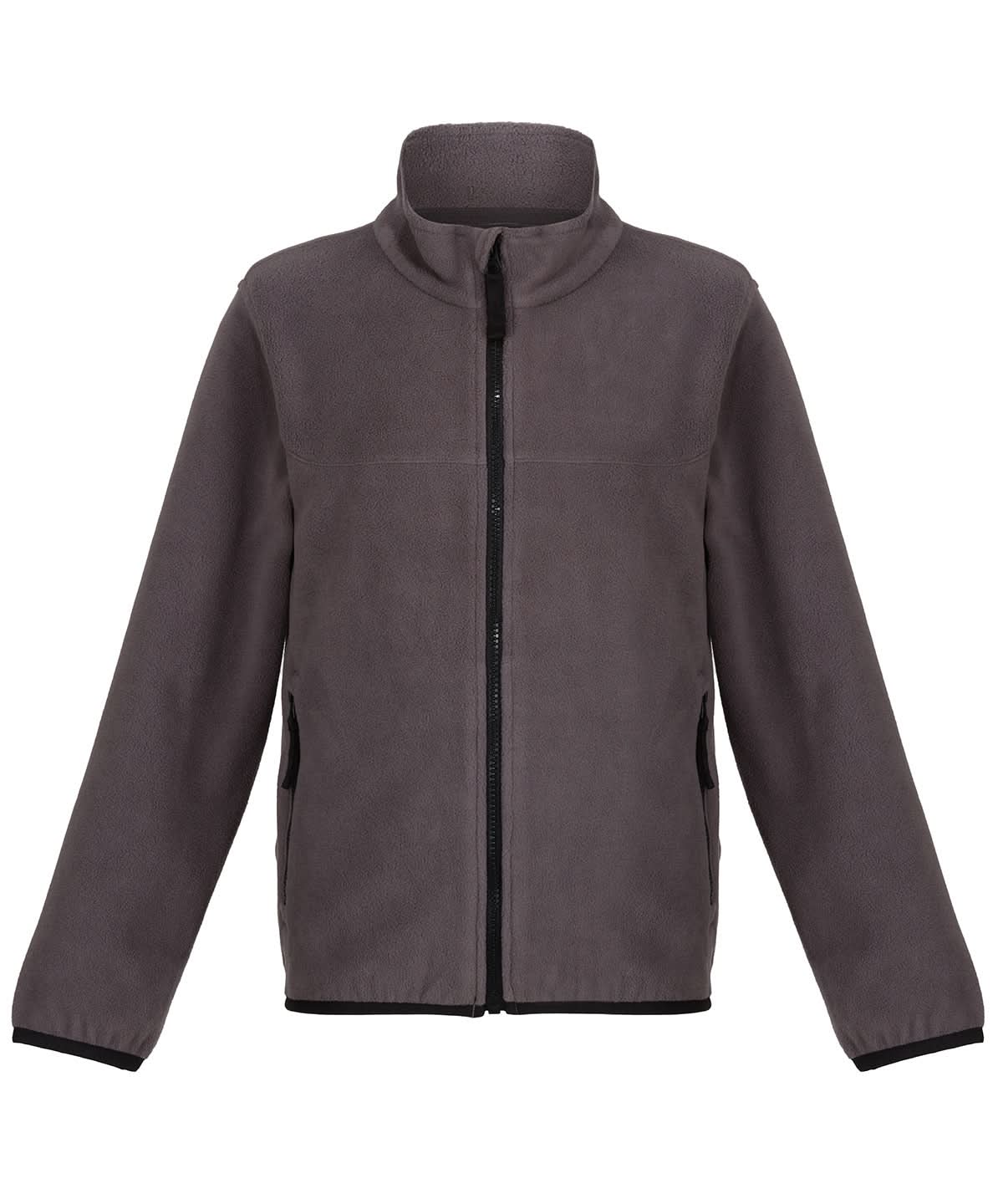 Regatta Junior Kids full zip microfleece RG335 - Seal Grey Black - Customisable Fleece