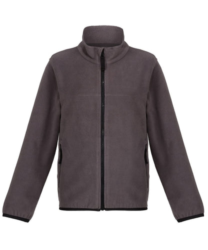 Regatta Junior Kids full zip microfleece RG335 - Seal Grey Black - Customisable Fleece