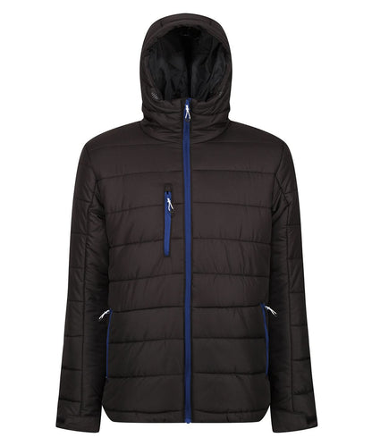 Regatta Professional Navigate thermal hooded jacket RG338 - Black New Royal - Customisable Jackets