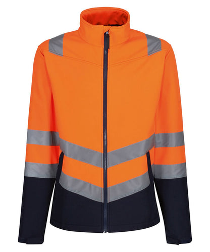 Regatta High Visibility Pro hi vis softshell jacket RG456 - Orange Navy - Customisable Softshell Jacket