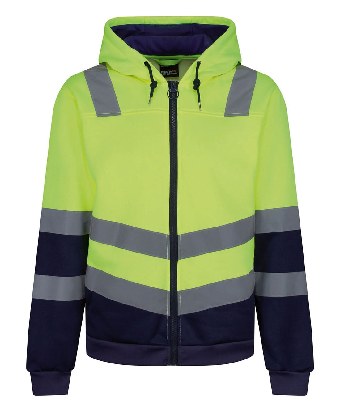 Regatta High Visibility Pro hi vis full zip hoodie RG457 - Yellow Navy - Customisable Hoodies