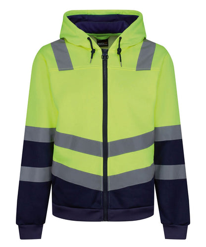 Regatta High Visibility Pro hi vis full zip hoodie RG457 - Yellow Navy - Customisable Hoodies