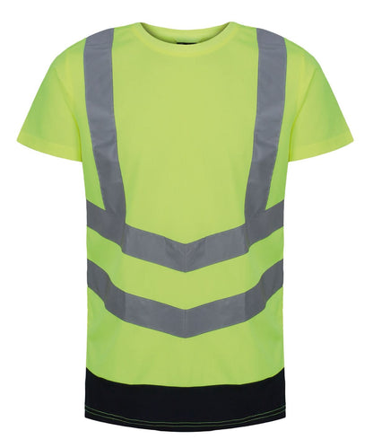 Regatta High Visibility Pro hi vis short sleeve t shirt RG463 - Yellow Navy - Customisable Hi-Vis T-Shirts