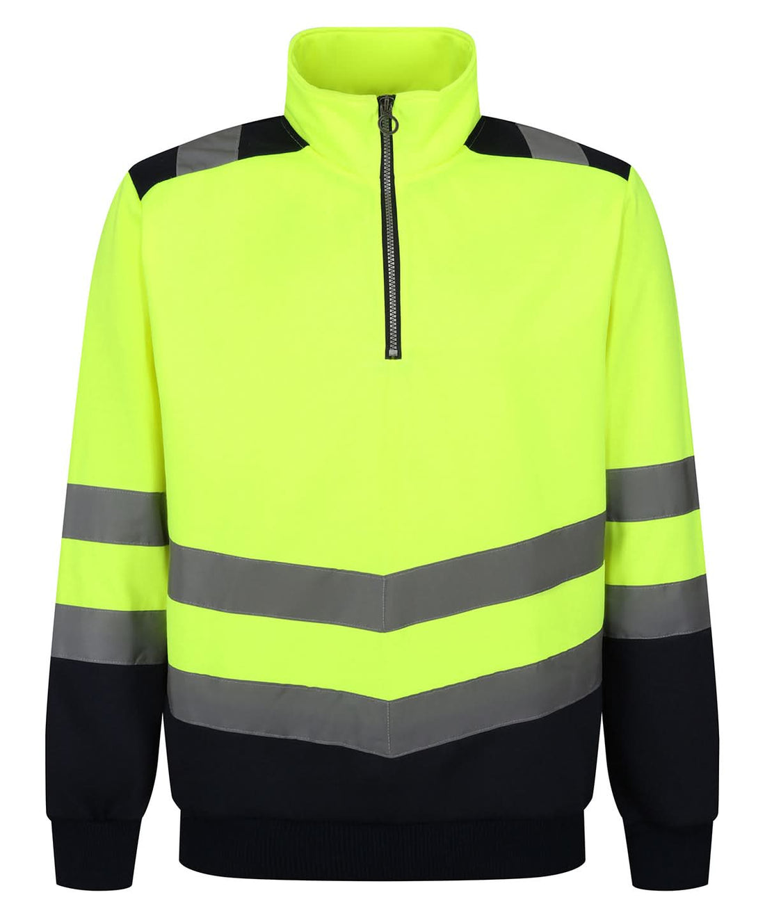 Regatta High Visibility Pro hi vis zip sweatshirt RG466 - Yellow Navy - Customisable Hi-Vis Sweatshirt