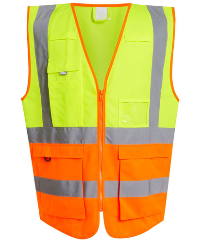 Regatta High Visibility Pro hi vis executive vest RG469 - Yellow Orange - Customisable HV Vest