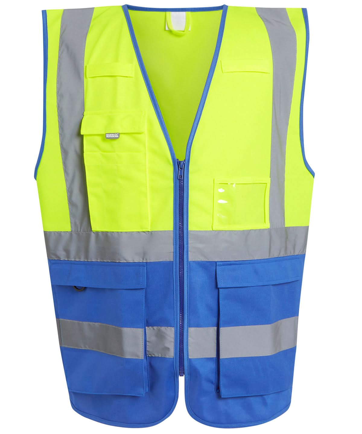 Regatta High Visibility Pro hi vis executive vest RG469 - Yellow Royal Blue - Customisable HV Vest