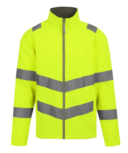 Regatta High Visibility Hi vis Pro contract Ablaze 2 layer softshell RG473 - Yellow - Customisable Softshell Jacket