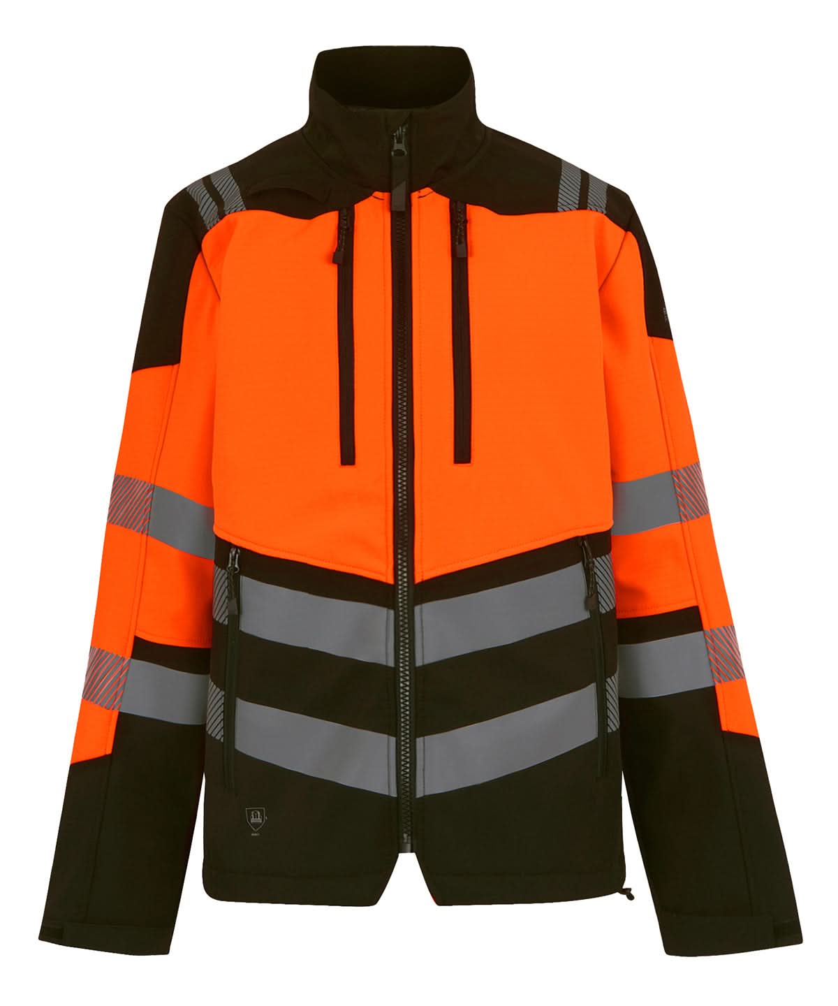 Regatta High Visibility Hi Vis X Pro 3 layer softshell jacket Class 2 RG478 - Black Orange - Customisable Softshell Jacket