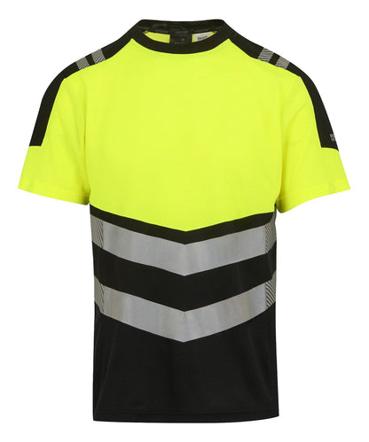 Regatta High Visibility Hi Vis X Pro T shirt Class 1 RG481 - Black Yellow - Customisable Hi-Vis T-Shirts